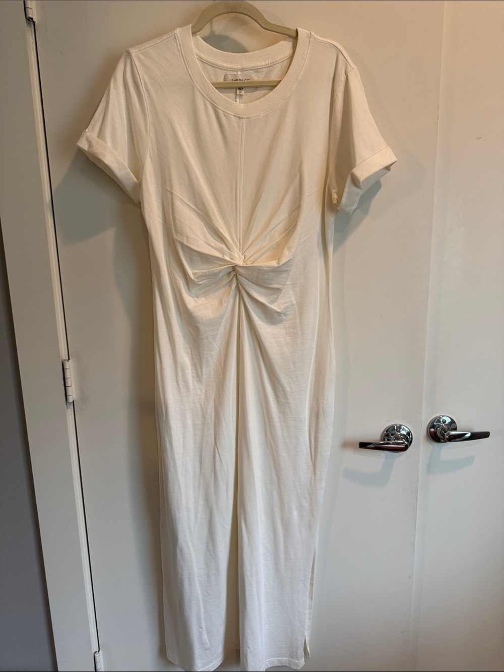 l*space Cream Midi Dress with Front Twist